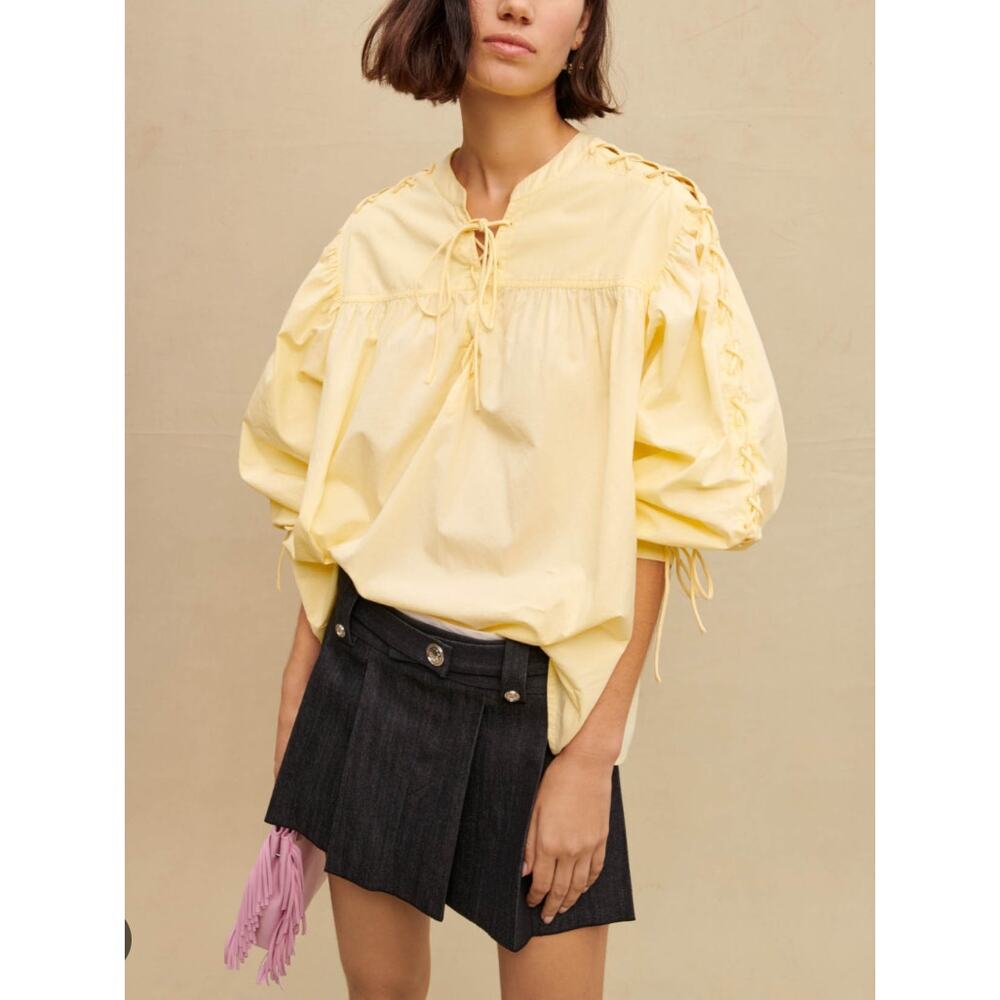 Maje cotton medieval laced cotton shirt for spring/summer